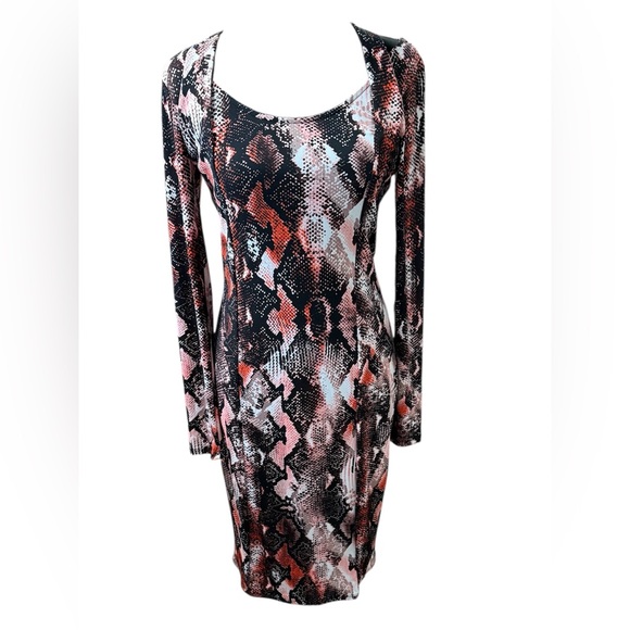 Jennifer Lopez Multicolor Snake Skin Print Body-con Dress- Size Small- NWT $80 - Picture 1 of 16